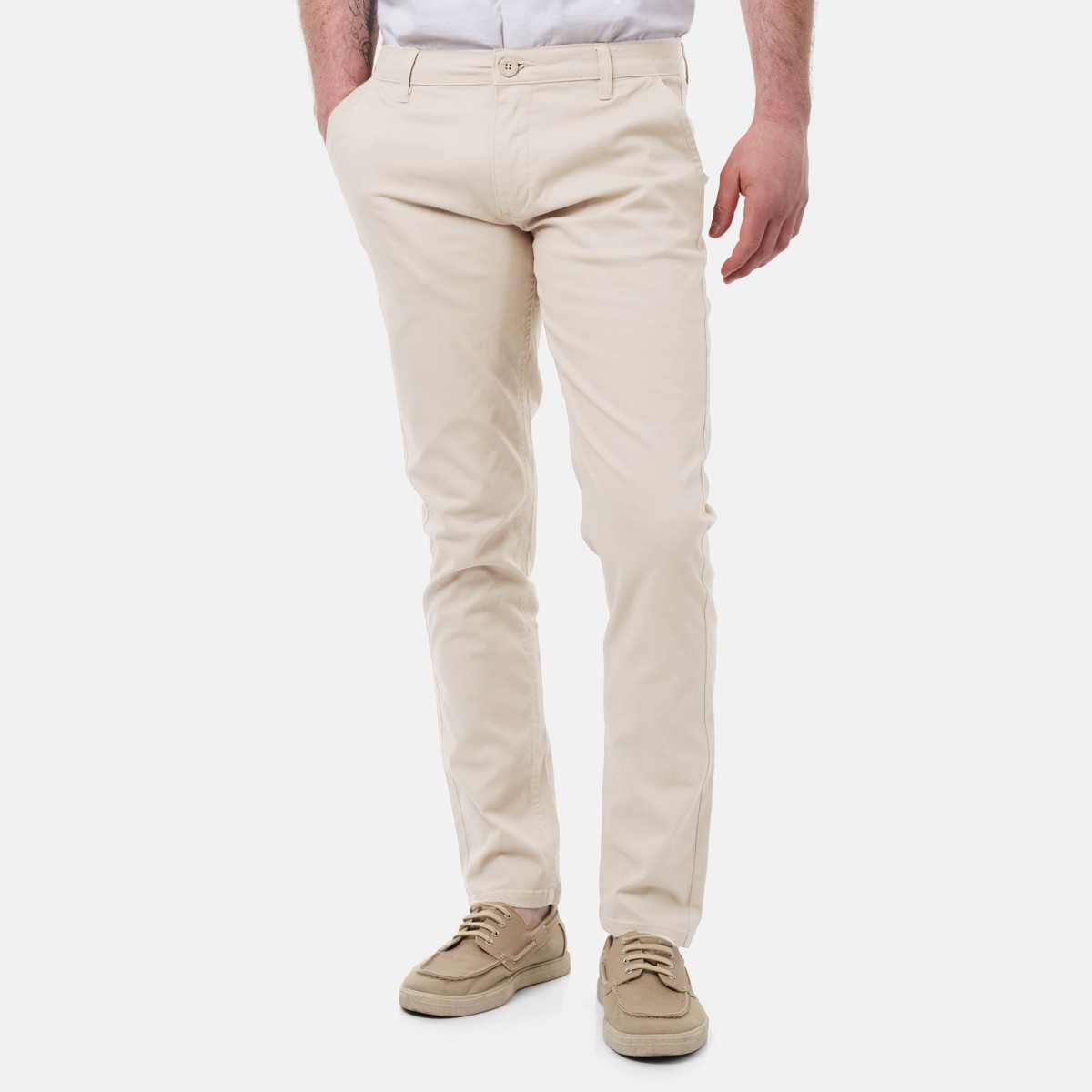 hopenlife Pantalon chino RIKA Ecru
