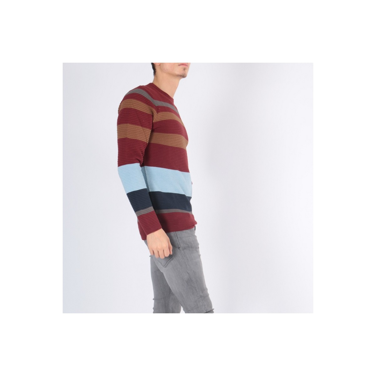 Hopenlife Pull Col Rond BICA Bordeaux