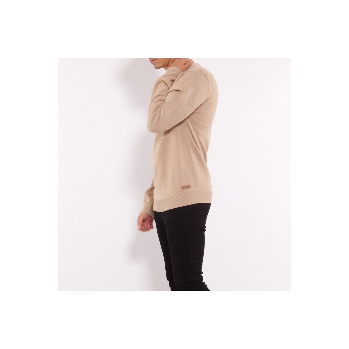 Hopenlife Pull Col Rond CARLOS Tabac