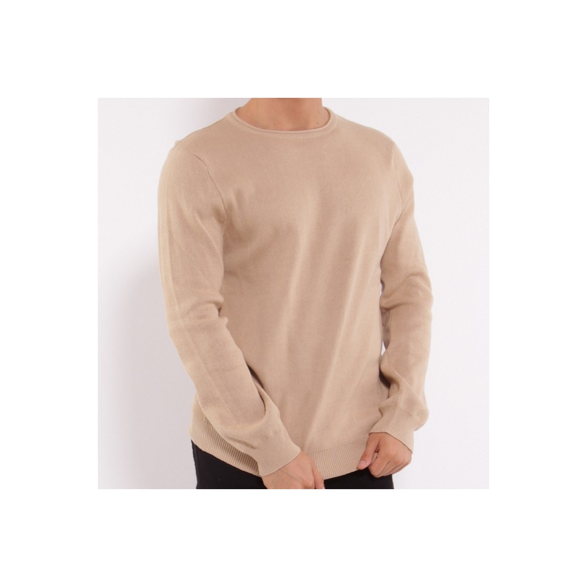 hopenlife Pull col rond CARLOS Tabac
