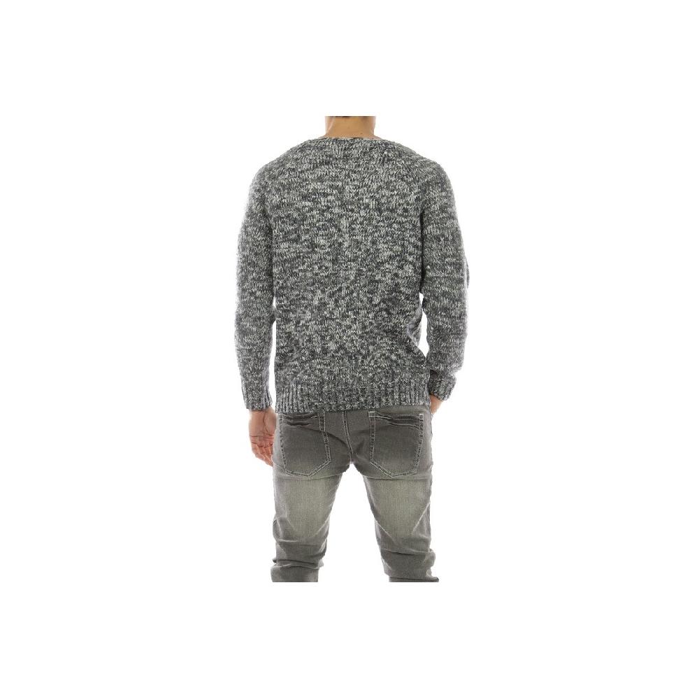 Hopenlife Pull Col Rond élargie ELEKTEK Bleu Gris