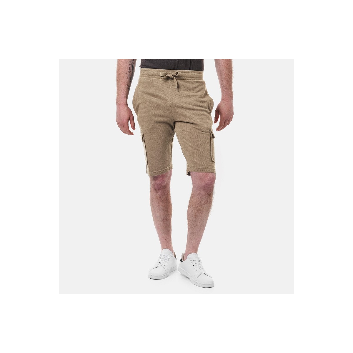 hopenlife Short cargo maille piquée CARGEL Camel