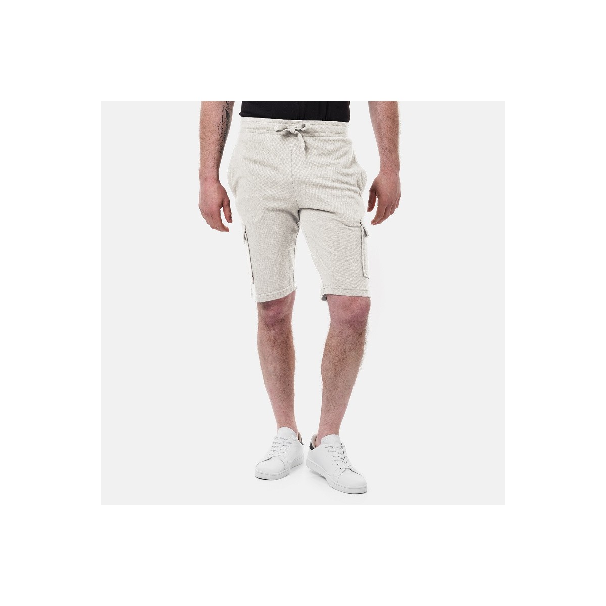 hopenlife Short cargo maille piquée CARGEL Ecru