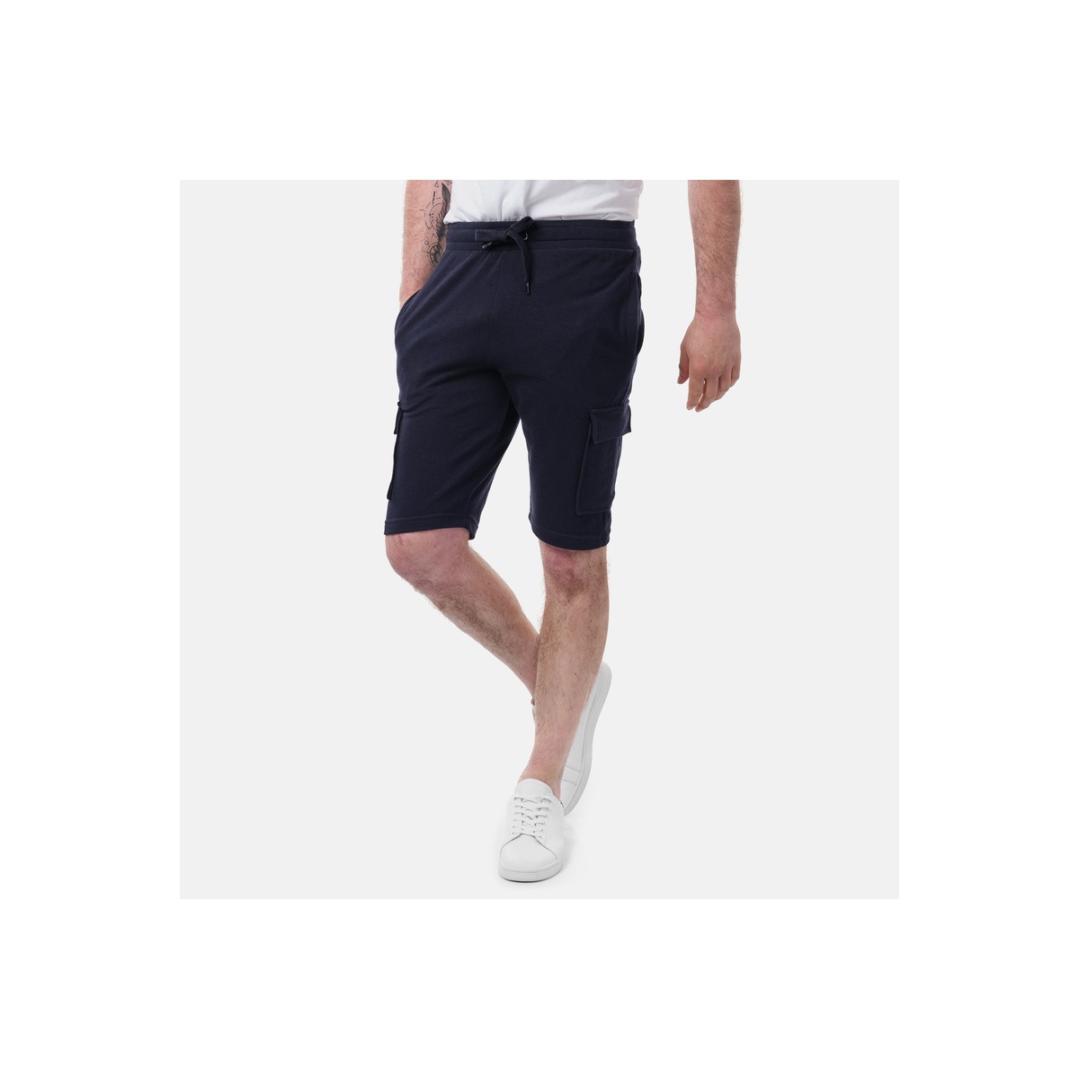 hopenlife Short cargo maille piquée CARGEL Bleu Marine
