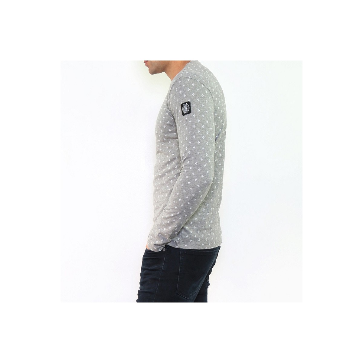 Hopenlife T-shirt Manche Longue Col Rond KAORINE Gris