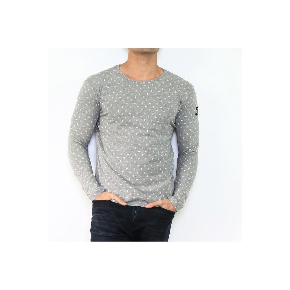 hopenlife T-shirt manche longue col rond KAORINE Gris