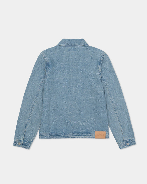 Human With Attitude CAMO DENIM JACKET - WASHED INDIGO