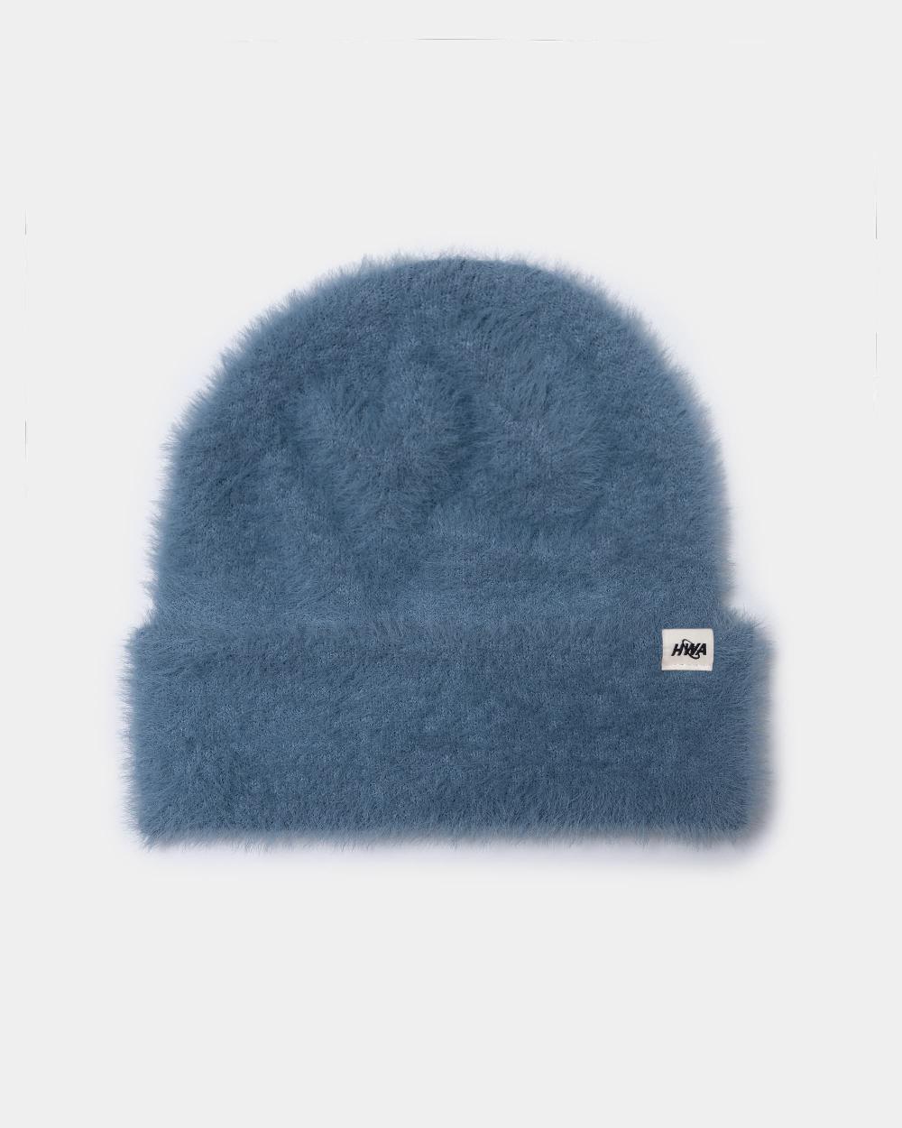 human with attitude BONNET FUZZY ROLL UP - INDIGO