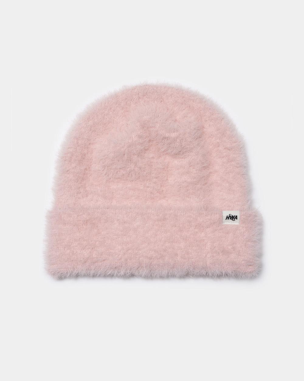 human with attitude BONNET FUZZY ROLL UP - ROSE