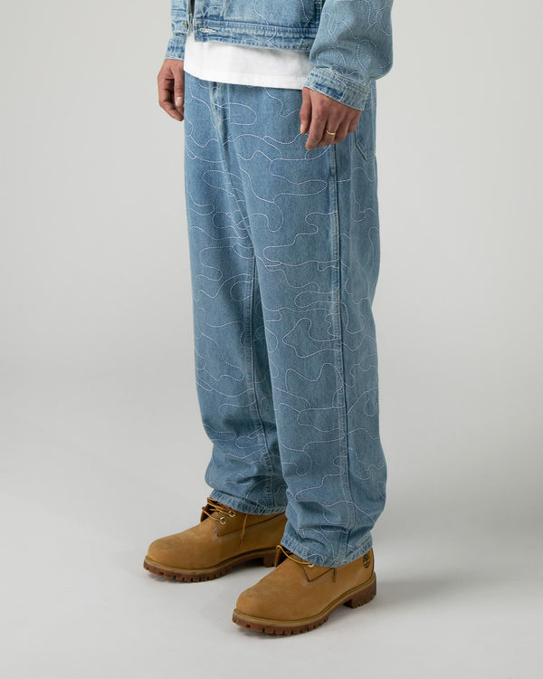 Human With Attitude CAMO BAGGY DENIM - WASHED INDIGO