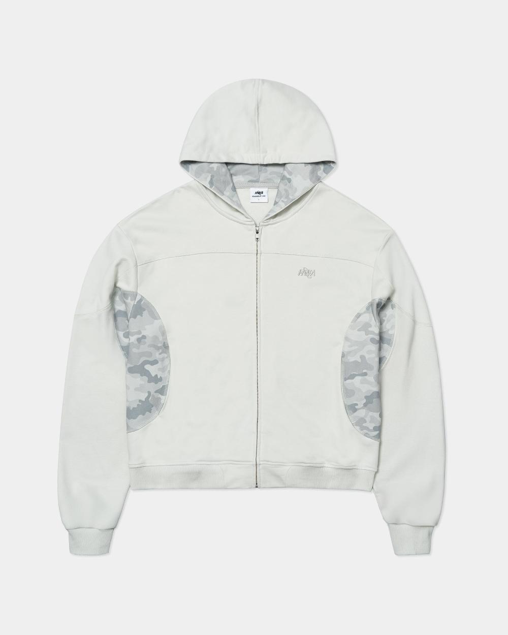 human with attitude CAMO ZIP-UP HOODIE - GREY
