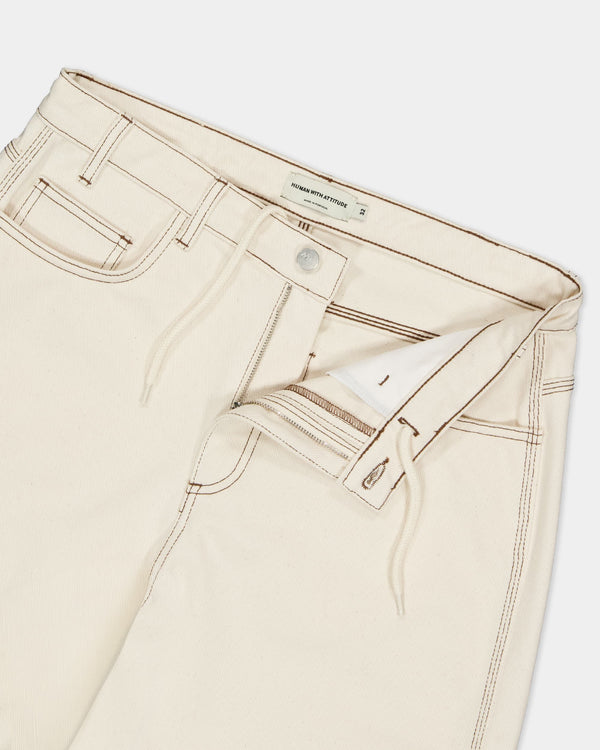 Human With Attitude CARTER BAGGY JEANS - OFF WHITE