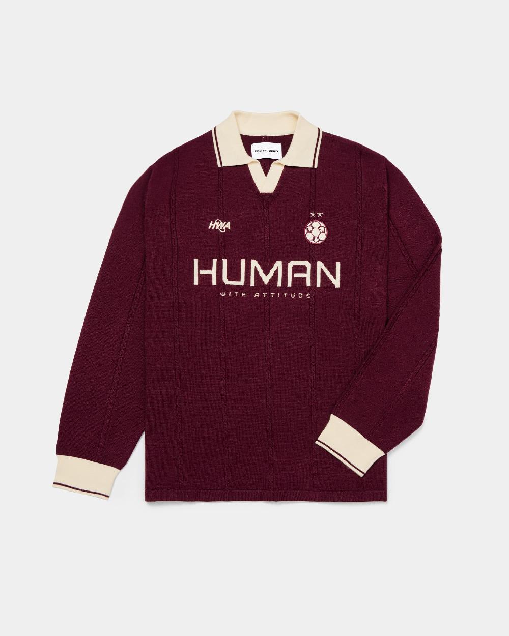 human with attitude Football Knit - Bordeaux