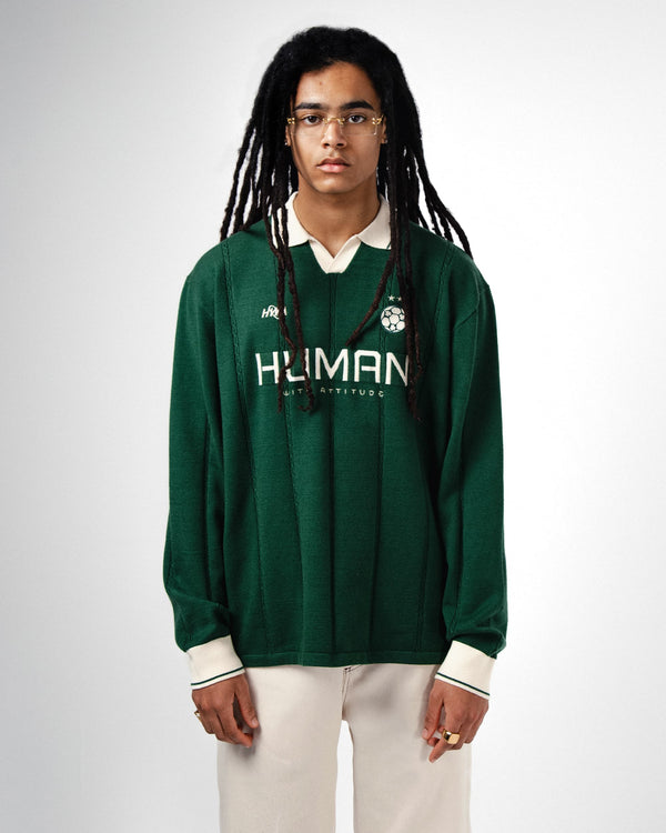 Human With Attitude Football Knit - Green