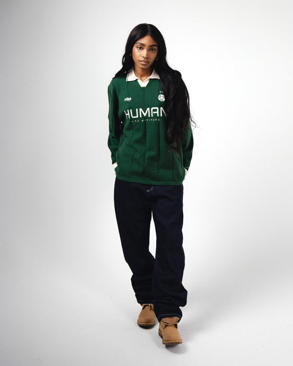 Human With Attitude Football Knit - Green