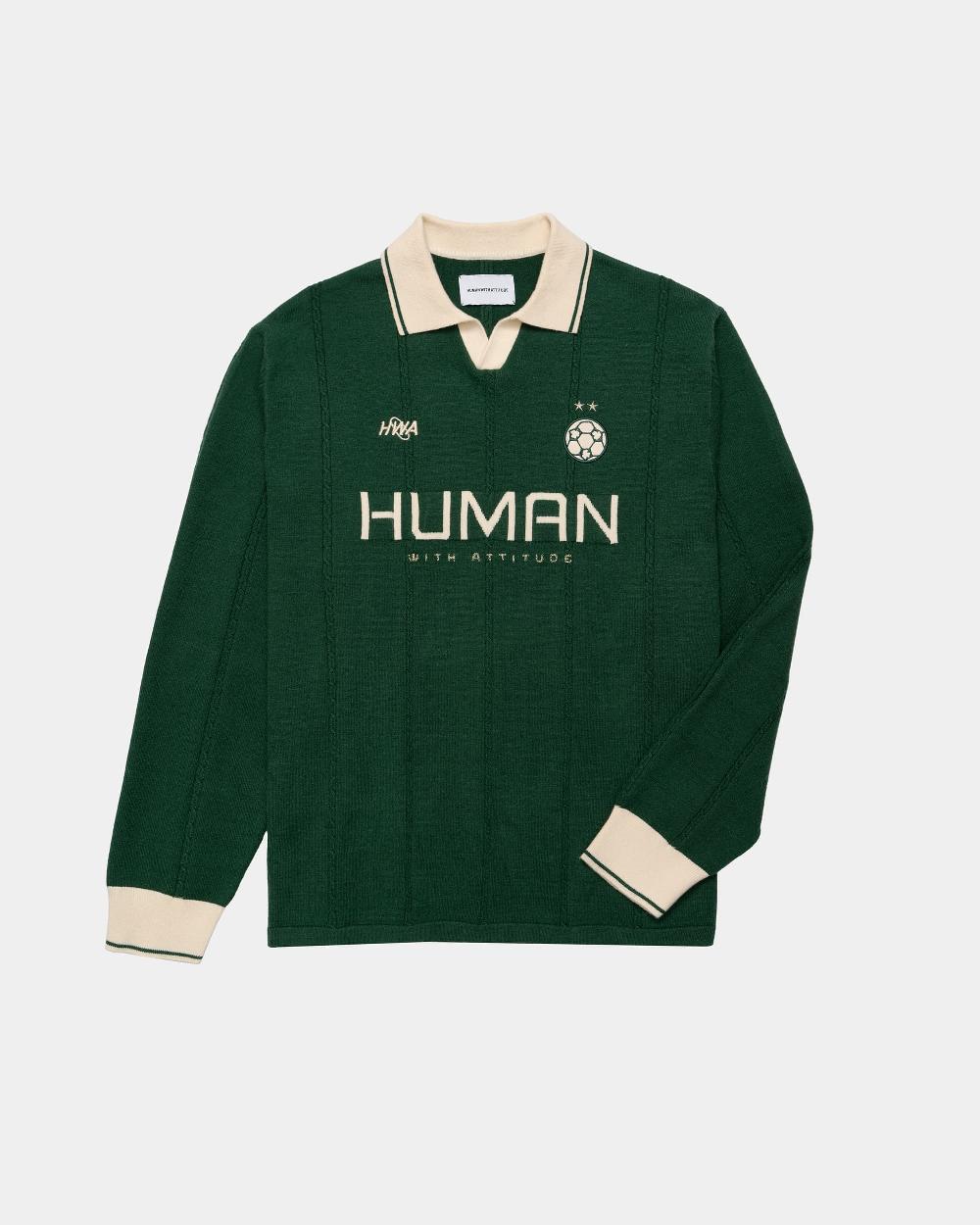 human with attitude Football Knit - Green