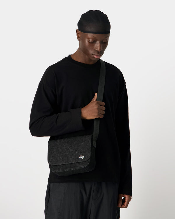 Human With Attitude MIRROR MESSENGER BAG - BLACK