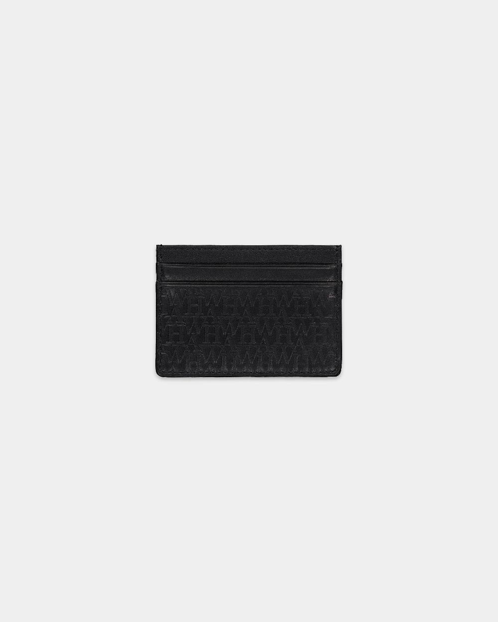 human with attitude Monogram Card Holder - Black