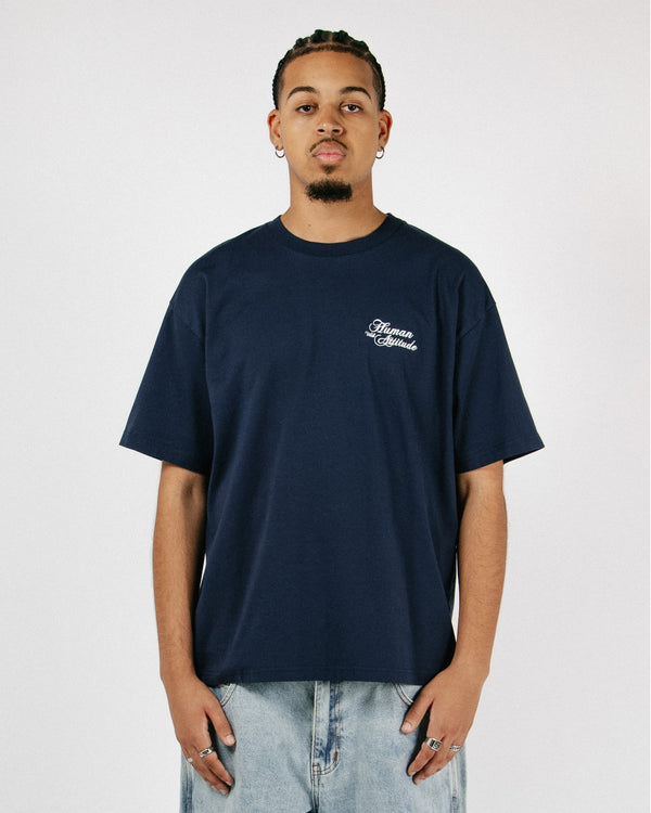 Human With Attitude Monogram T-shirt - Navy