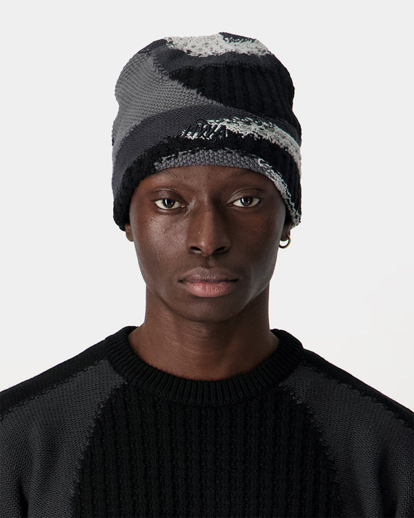 Human With Attitude Mosaic Beanie - Black