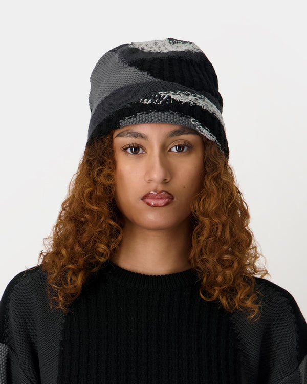Human With Attitude Mosaic Beanie - Black