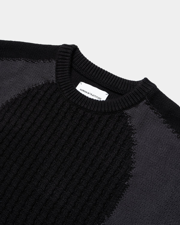 Human With Attitude Mosaic Sweater - Black