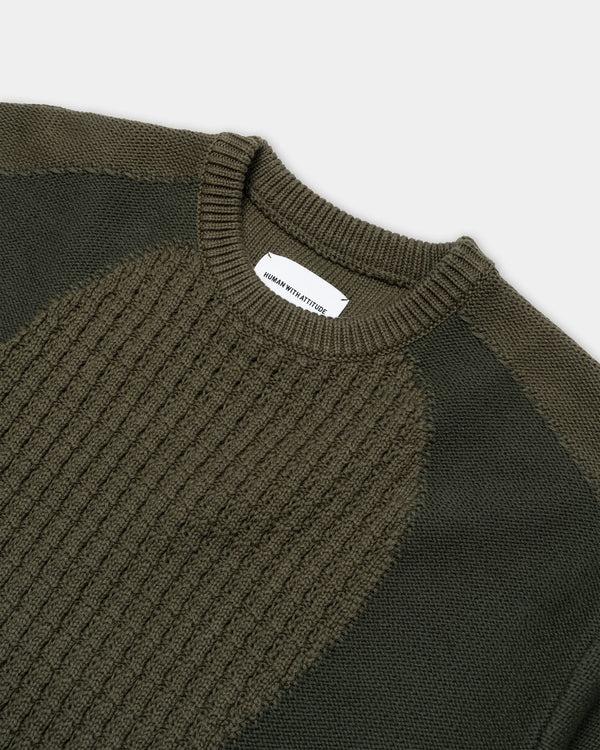 Human With Attitude MOSAIC SWEATER - KHAKI