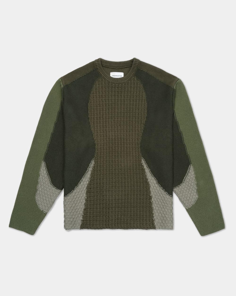 human with attitude MOSAIC SWEATER - KHAKI