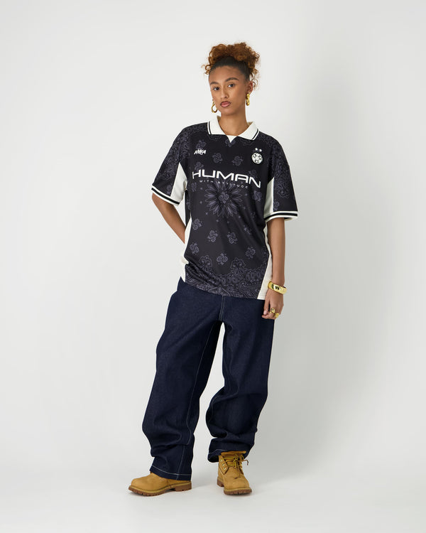 Human With Attitude Paisley Football Tee - Black