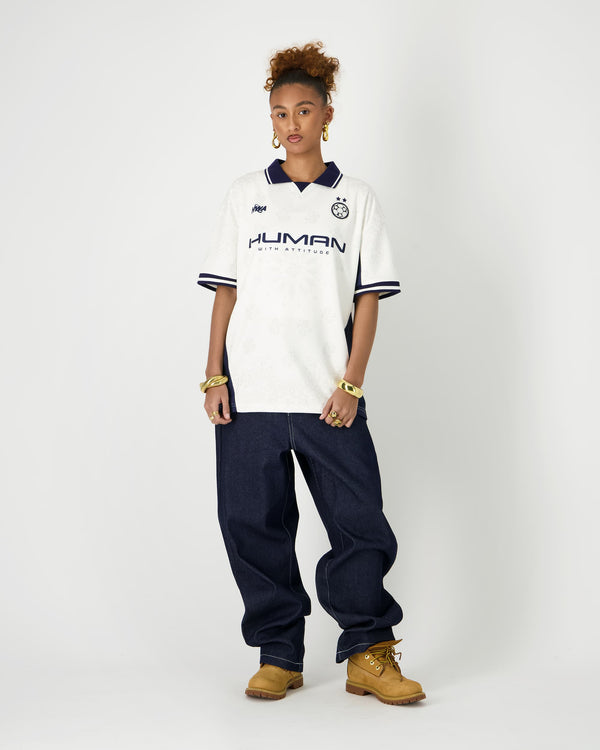 Human With Attitude Paisley Football Tee - Off White