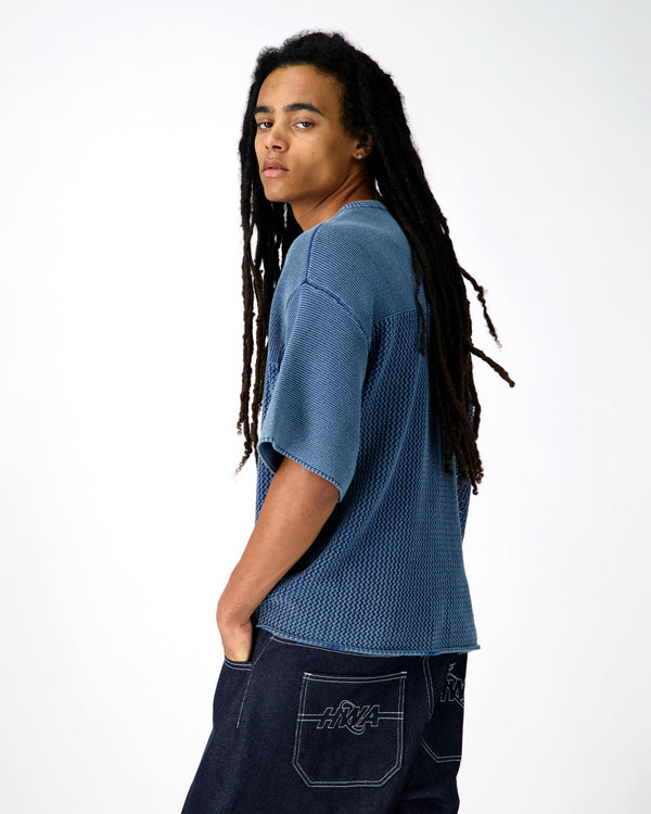 Human With Attitude Washed Jersey Sweater - Blue