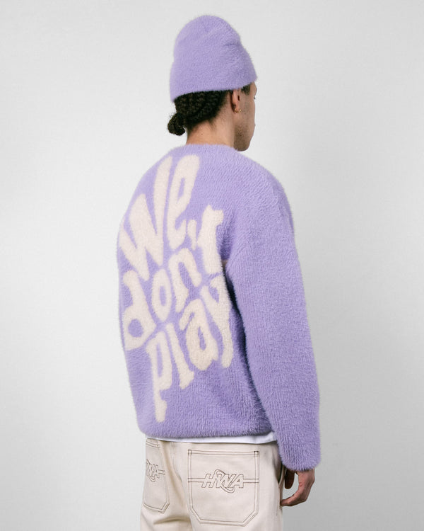 Human With Attitude WDP Fuzzy Sweater - Lavender