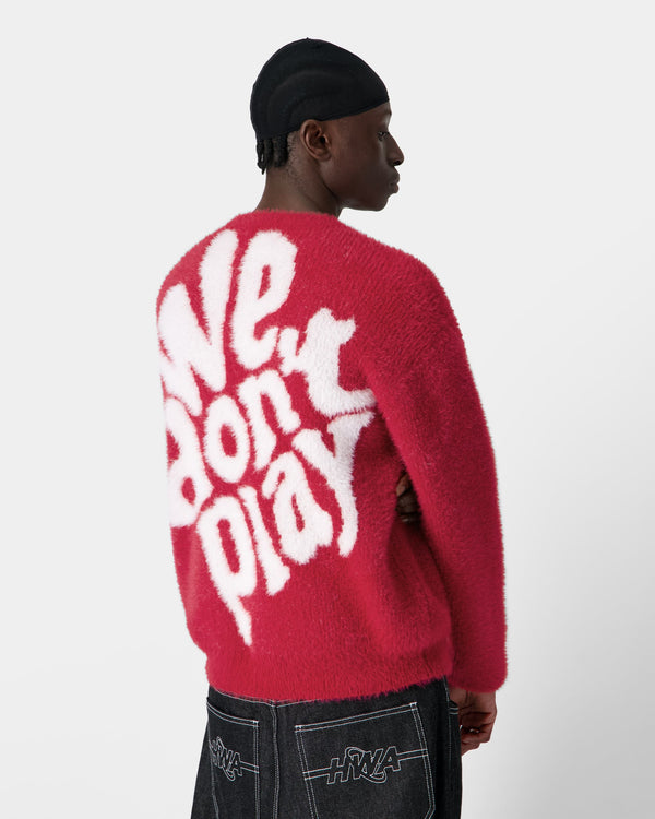 Human With Attitude WDP Fuzzy Sweater - Red