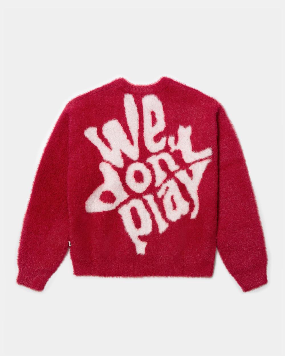 human with attitude WDP Fuzzy Sweater - Red