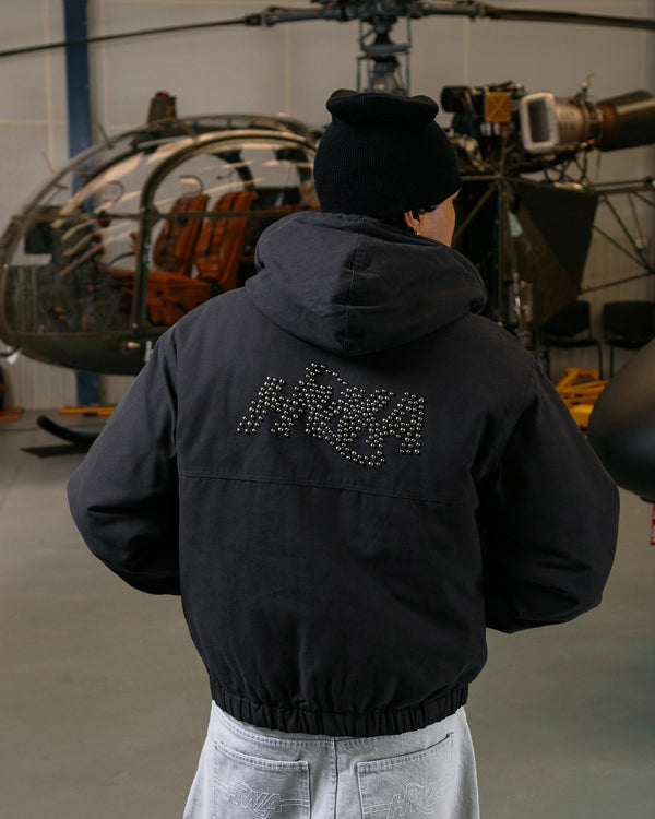 human With Attitude STORM REVERSIBLE STUDDED JACKET - BLACK CAMO