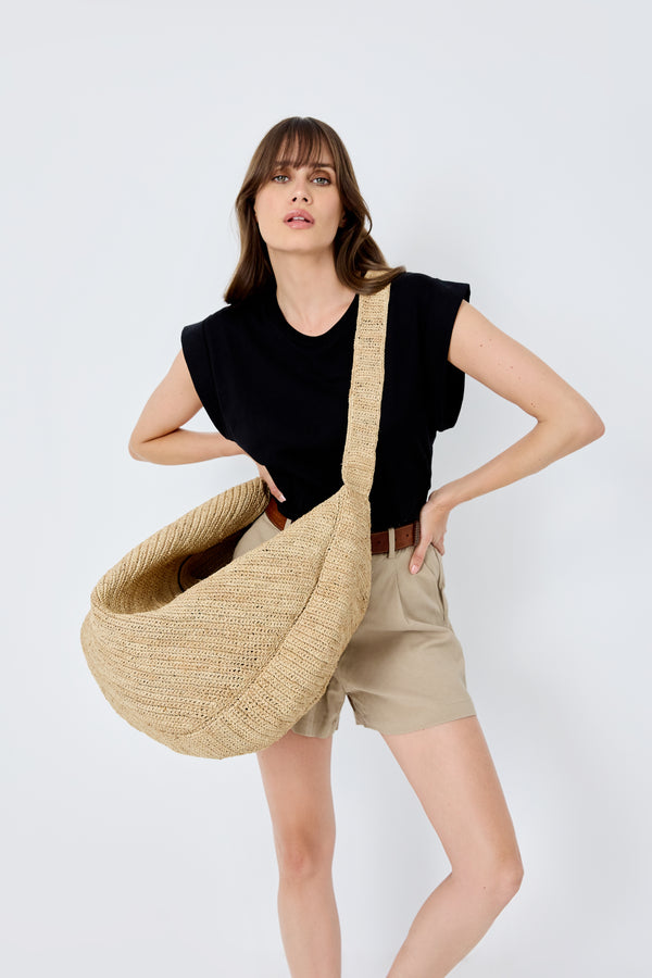 Ibeliv Sac Croissant En Raphia