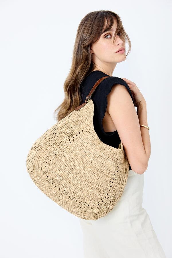 ibeliv Sac Hobo Raphia De Taille Moyenne