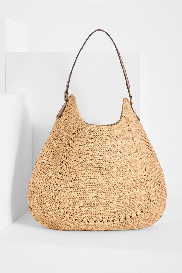 ibeliv Sac hobo raphia de taille moyenne