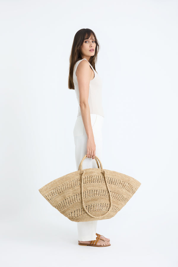 Ibeliv Sac Panier Chic En Raphia