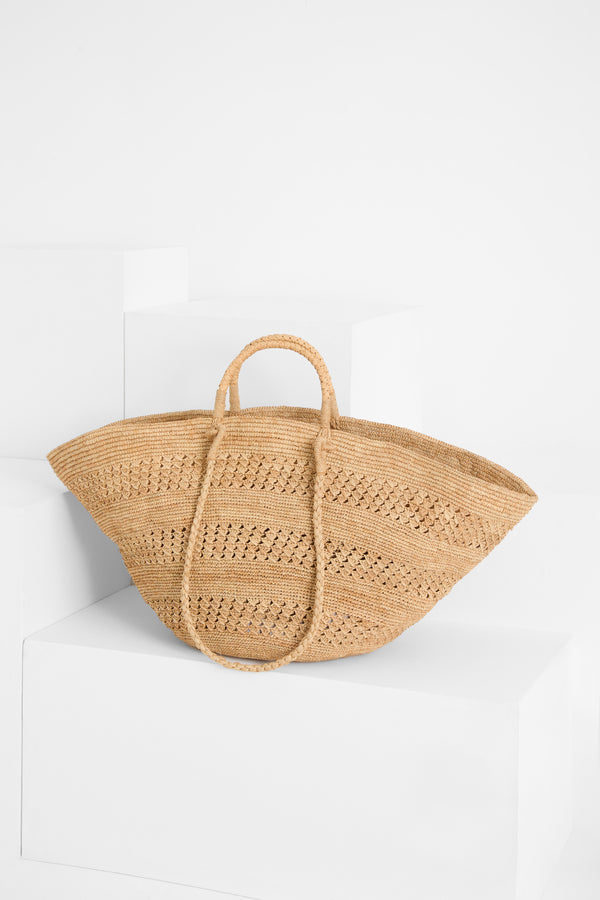 ibeliv Sac panier chic en raphia