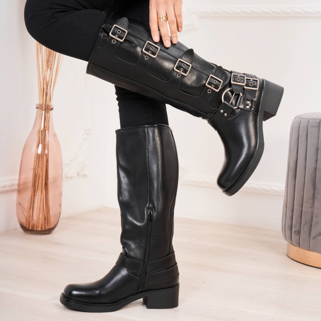 Ideal Shoes Chaussure Femmes Bottes Bottes Plates 9651A
