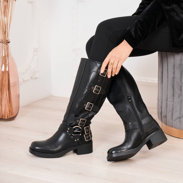 Ideal Shoes Chaussure Femmes Bottes Bottes Plates 9651A