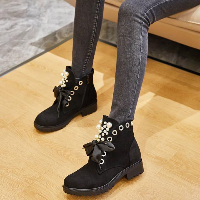 Ideal Shoes Chaussure Femmes Bottines Bottines Plates 8371