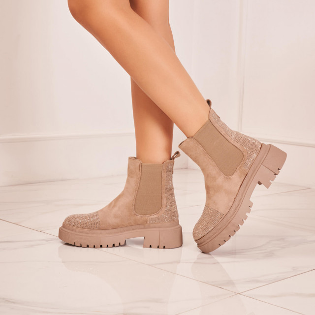 Ideal Shoes Chaussure Femmes Bottines Bottines Plates 8617