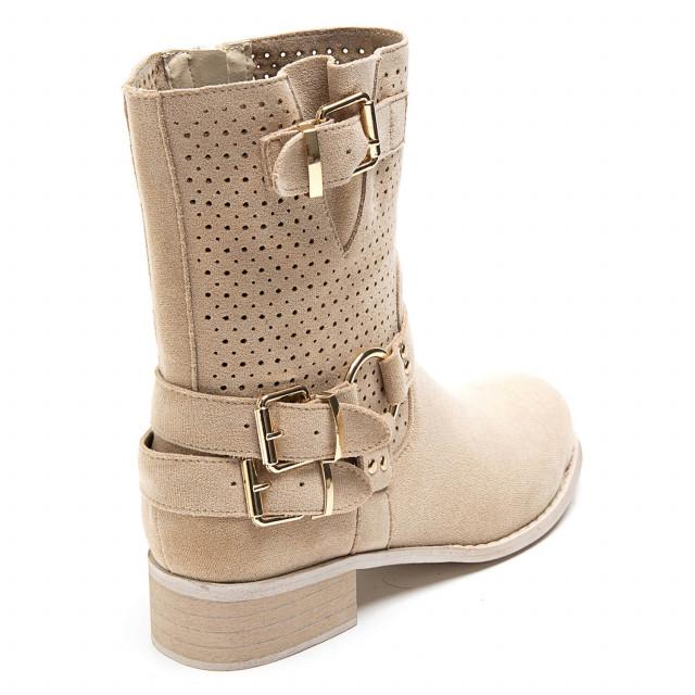 Ideal Shoes Chaussure Femmes Bottines Bottines Plates 9636A