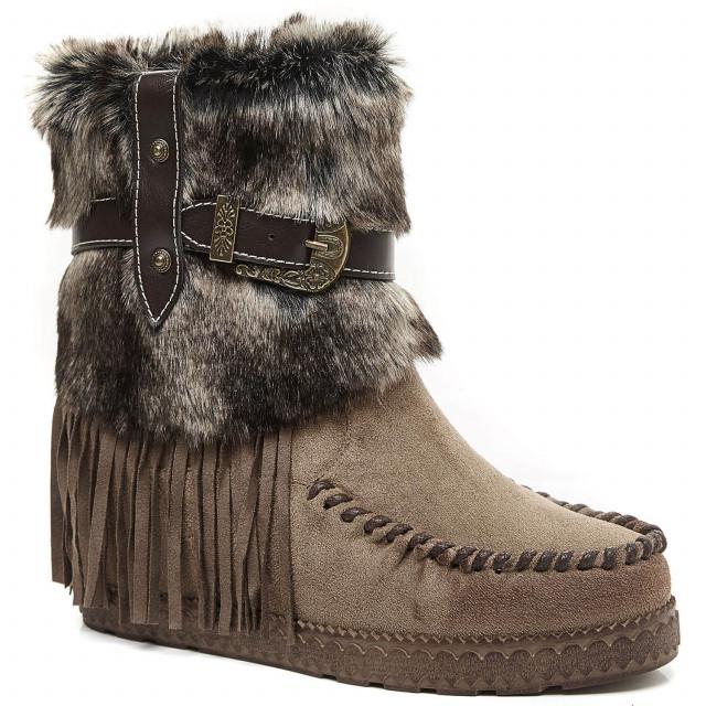 Ideal Shoes Chaussure Femmes Chaussures Compensées Bottines Compensées 1982A