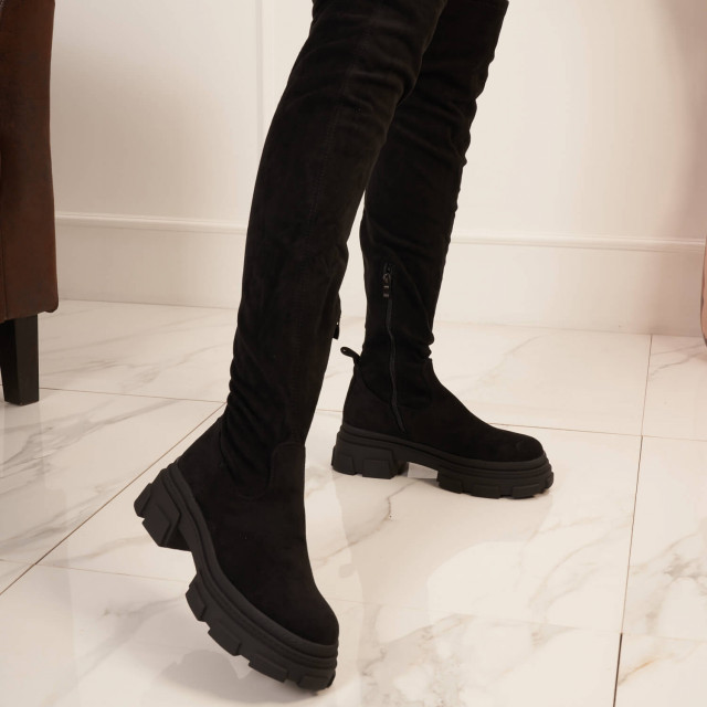 Ideal Shoes Chaussure Femmes Cuissardes Cuissardes Plates 1653-1