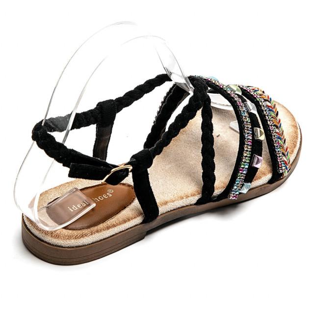 Ideal Shoes Chaussure Femmes Sandales Sandales Plates 2239