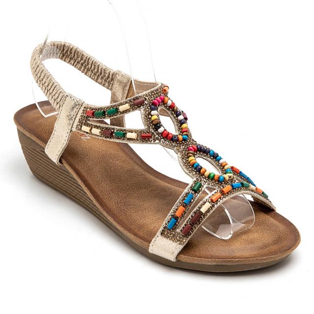 Ideal Shoes Chaussure Femmes Sandales Sandales Plates 3850