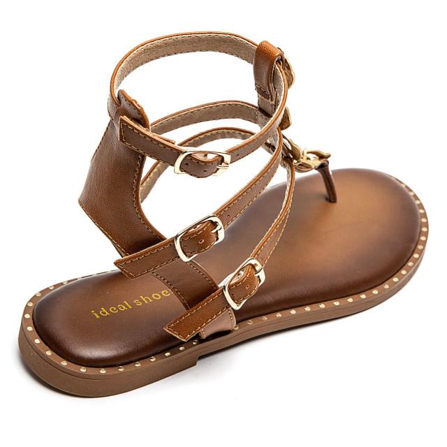 Ideal Shoes Chaussure Femmes Sandales Sandales Plates 5228